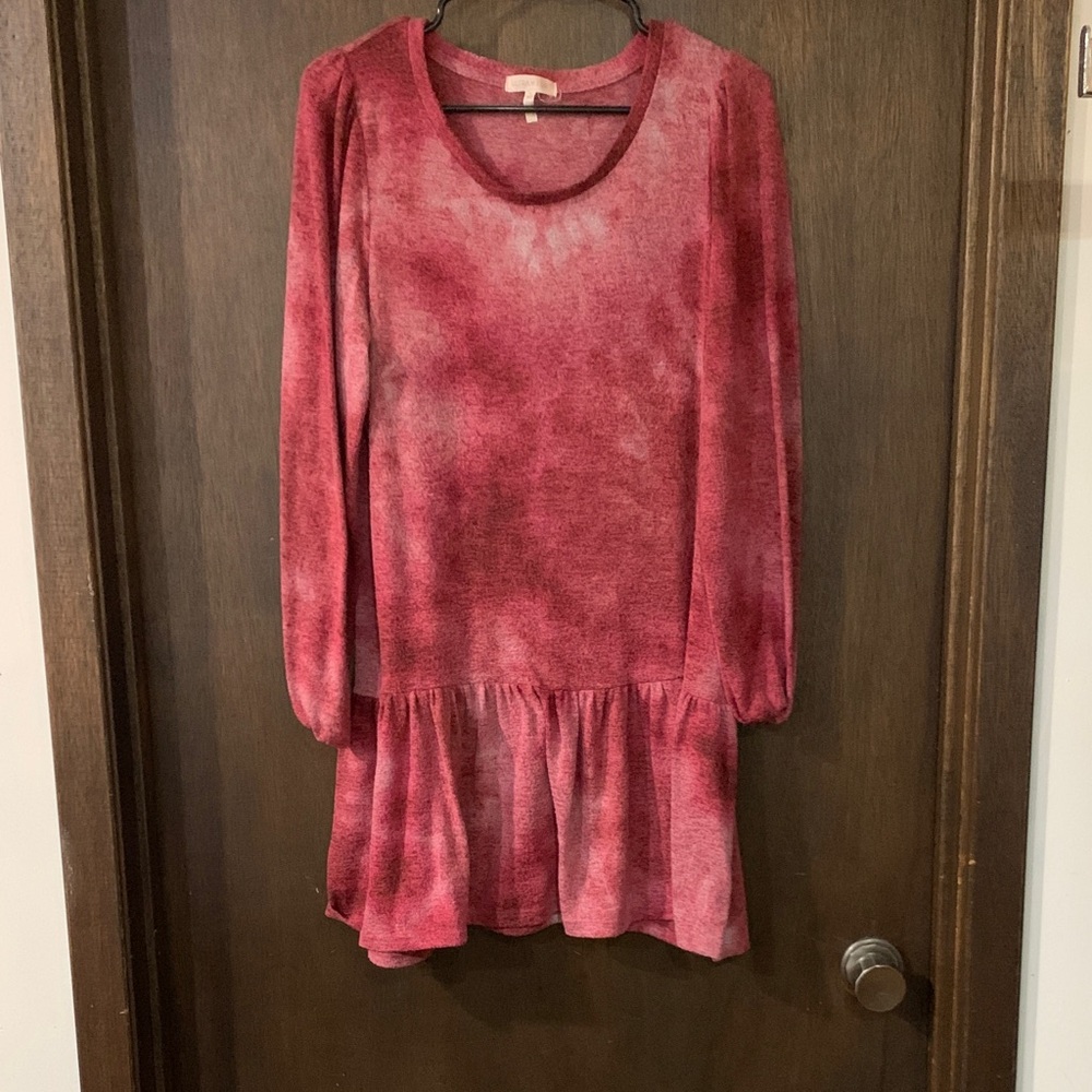 *4/$20* Ultra Flirt Red & Pink Tie-Dye Mini Dress size XL